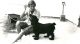Gerrie Simmons and dog Cinder (Cindy), late 1940s Gerrie Simmons and dog Cinder (Cindy), late 1940s